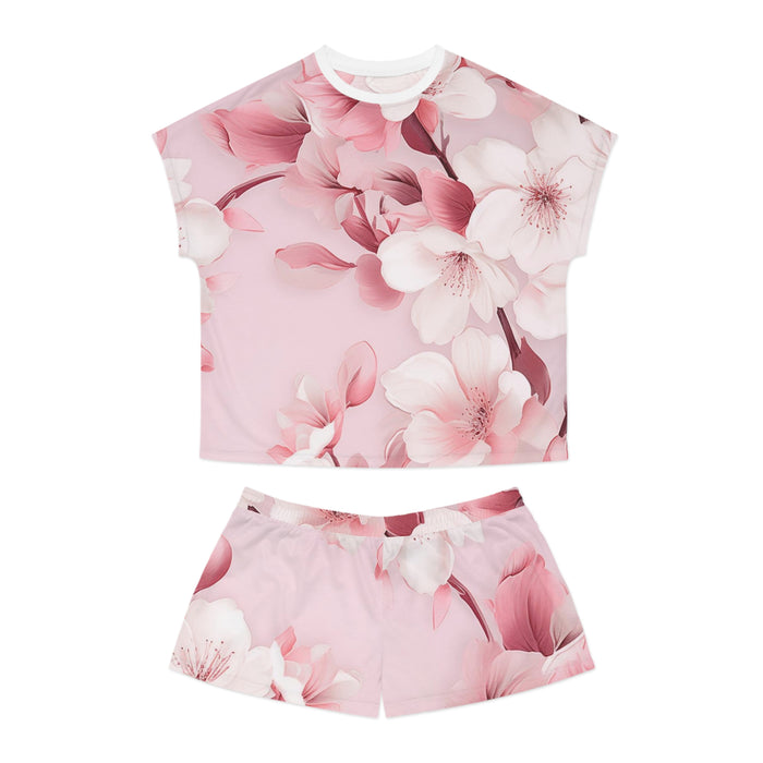Pink Cherry Blossom Short Pajama Set