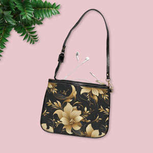 Gold Floral Small Shoulder Bag