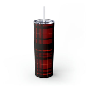 Red Flannel Skinny Tumbler with Straw, 20oz