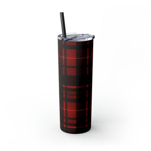 Red Flannel Skinny Tumbler with Straw, 20oz